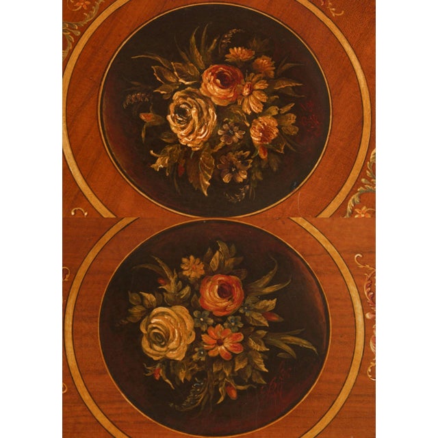 1930s Adams Style Hand Painted Satinwood Side Tables - A Pair For Sale - Image 11 of 13