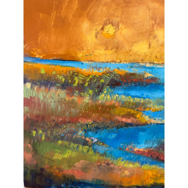 Orange Contemporary "Scarborough Marsh" Painting For Sale - Image 8 of 8