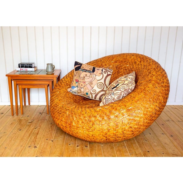 French Mushroom Lounge Chair in Rattan, 1970s For Sale - Image 6 of 18