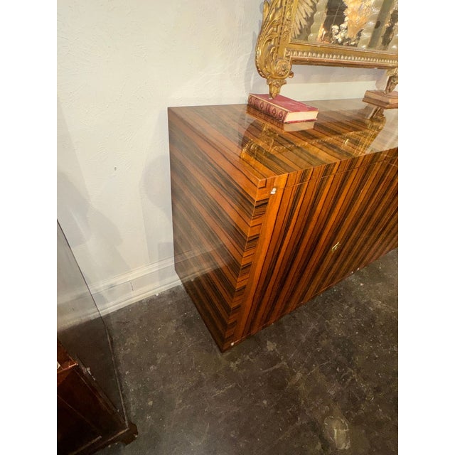 Italian Art Deco Style Zebrawood Sideboard For Sale In Dallas - Image 6 of 7