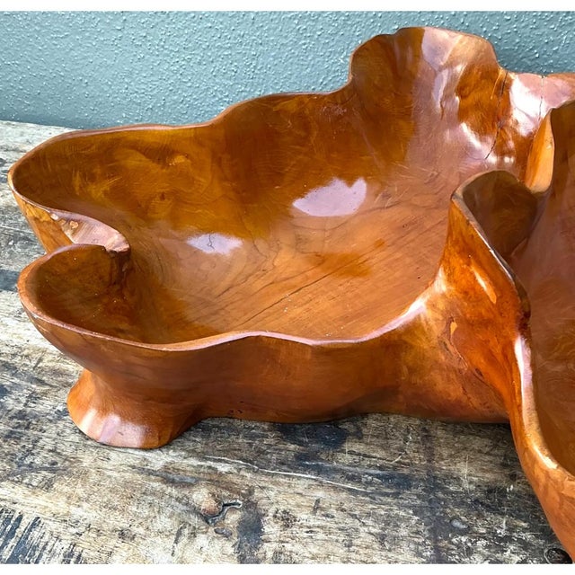 Vintage Organic Form Wood Bowl For Sale - Image 4 of 14