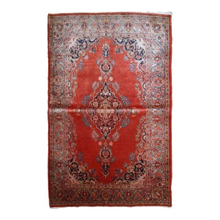 1910s, Handmade Antique Persian Sarouk Rug 3.4' X 5.3' For Sale