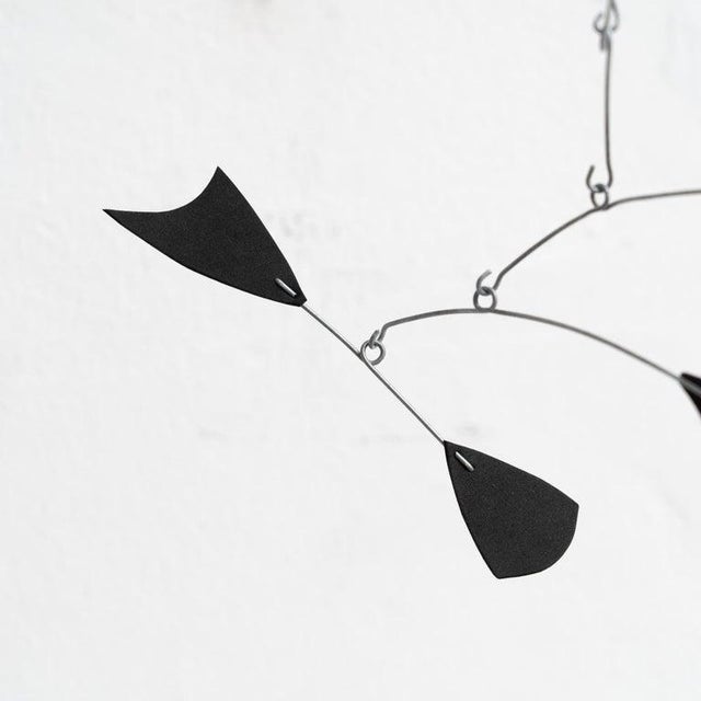 Metal French Artist, Enchanting Dynamics: Iron and Foam Kinetic Sculpture Black in Play, 1990s, Metal For Sale - Image 7 of 15