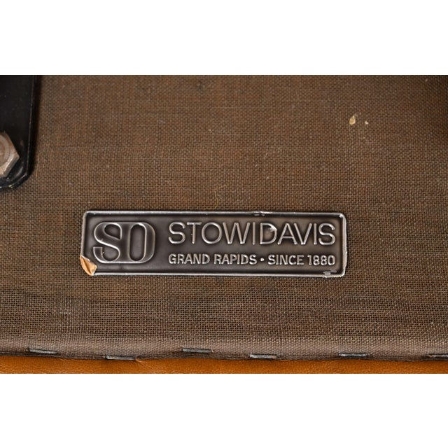 Stow Davis Mid-Century Modern Leather Executive Swivel Desk Chairs, Set ...
