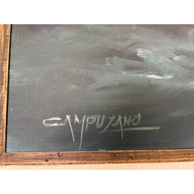 Impressionist 1950s Jose Luis Campuzano Oil on Canvas Large Seascape Painting For Sale - Image 3 of 9