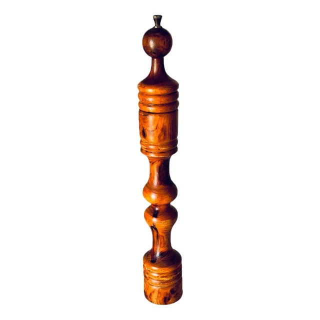 Large French Provincial Olive Wood Pepper Mill, 1960s For Sale