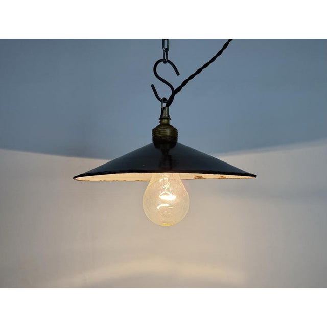Industrial Black Enamel Light, 1930s For Sale - Image 15 of 17