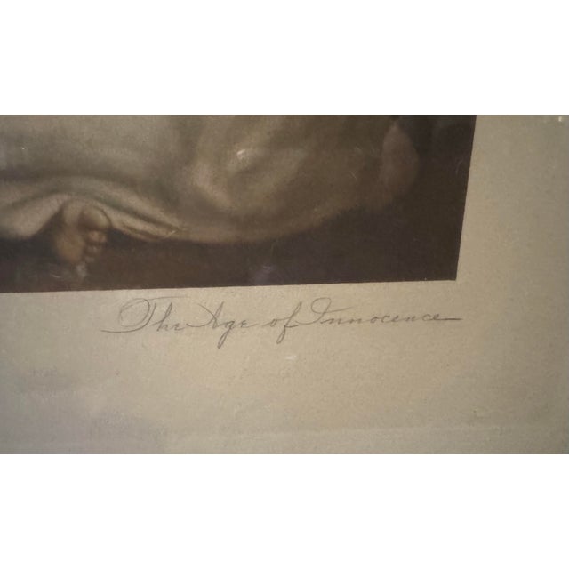 Printmaking Materials Antique Victorian Gilt Framed Print the Age of Innocence by Reynolds For Sale - Image 7 of 9