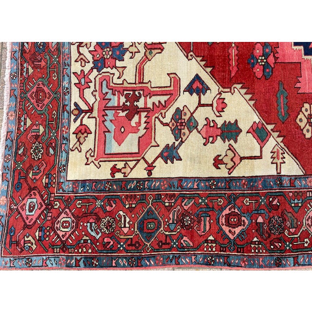 Antique Persian Serapi Carpet For Sale - Image 10 of 14