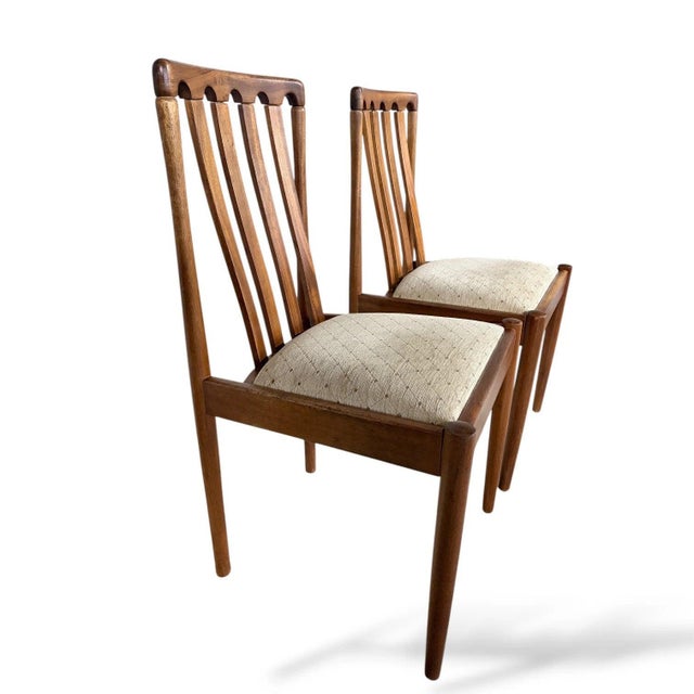 Mid-Century Scandinavian Teak Dining Chairs with Upholstered Seats, 1960s, Set of 2 For Sale - Image 4 of 8