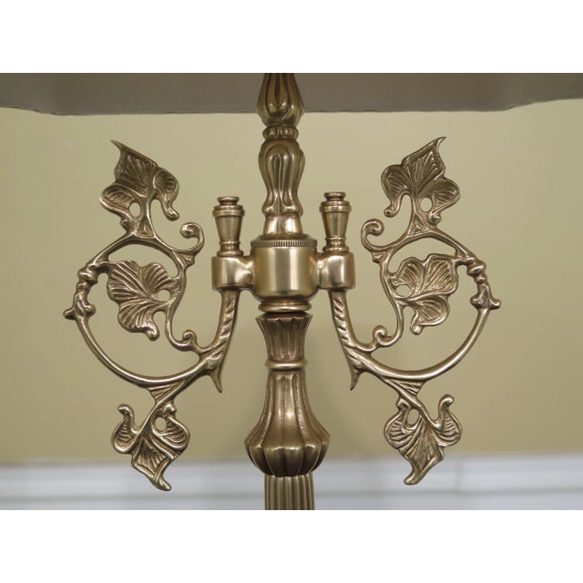 1990s Brass Regency Decorative Table Lamp With Shade For Sale - Image 4 of 7