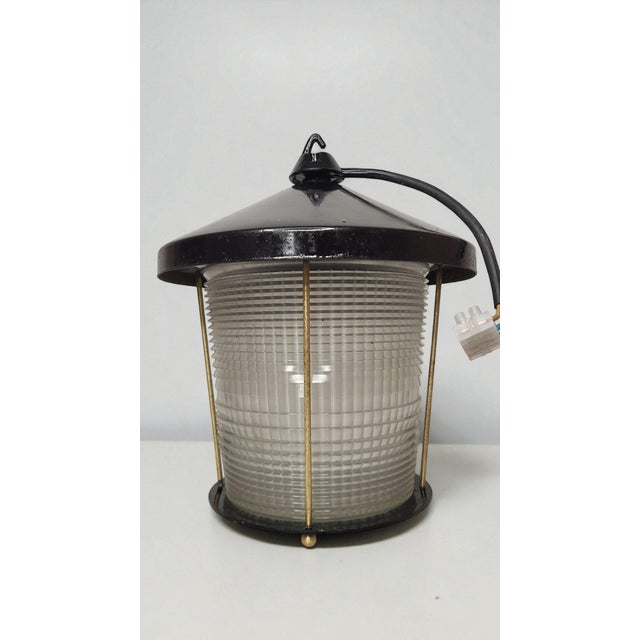 Metal Vintage Holophane Lantern, 1970s For Sale - Image 7 of 8