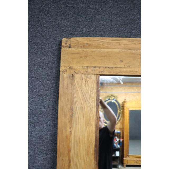 2020s Reclaimed Wormy Oak & Chestnut Floor Mirror For Sale - Image 5 of 8