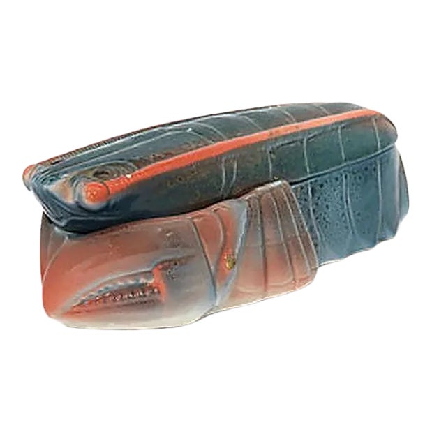 Midcentury French Majolica Lobster Serving Tureen. For Sale