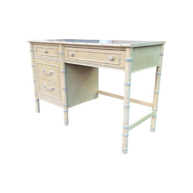 Late 20th Century Vintage Thomasville Allegro Faux Bamboo Desk Chairish