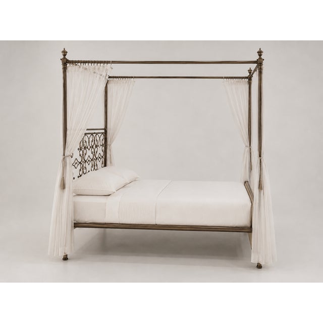 Tuscan Tuscan Style Iron Canopy Queen Bed For Sale - Image 3 of 3