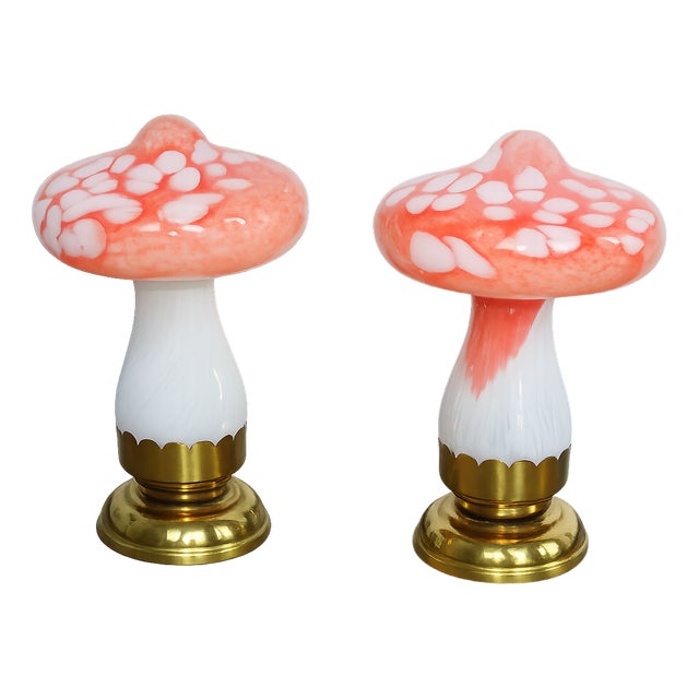 Vintage Mushrooms Table Lamps, 1980s, Set of 2 For Sale