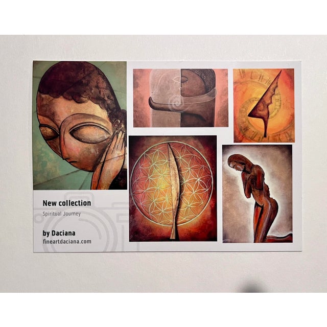 2021 Original Triptych Acrylic on Canvas Paintings by Daciana Androne Signed With Coa For Sale - Image 13 of 15