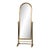 Vintage Hollywood Regency Brass-Tone Cheval Floor Mirror With Porcelain Knobs For Sale