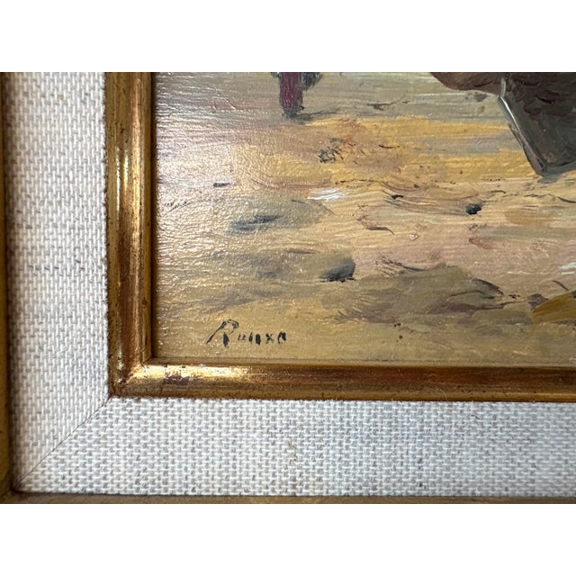Gérard Roux / Rouxe, Beach Scene in Normandy, 1960s, Oil on Panel, Framed For Sale - Image 9 of 14