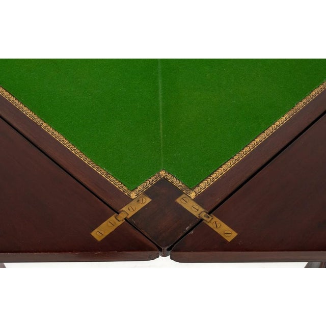 Victorian Games Envelope Card Table in Mahogany, 1890s For Sale - Image 4 of 11