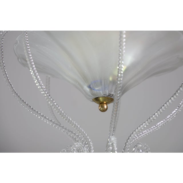 Art Deco 1950s Art Decò Barovier E Toso "Fountain" Murano Glass Chandelier For Sale - Image 3 of 16
