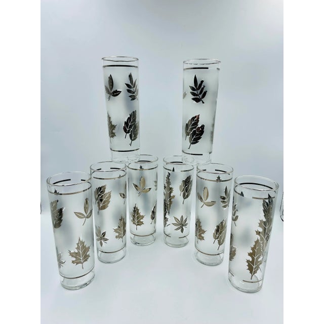 Vintage Libbey Glass Co. "Silver Foliage" Pattern Glasses Set of 8 in Original Box For Sale - Image 13 of 13