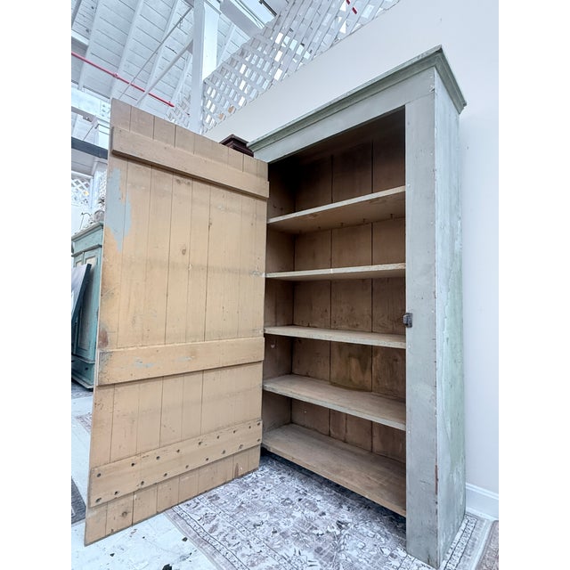 Antique 19th Century Painted Pine Pantry Cabinet For Sale - Image 11 of 13