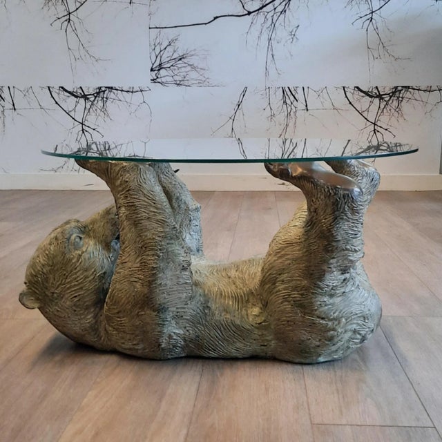 Bronze Bear Coffee Table, 1970s For Sale - Image 11 of 11