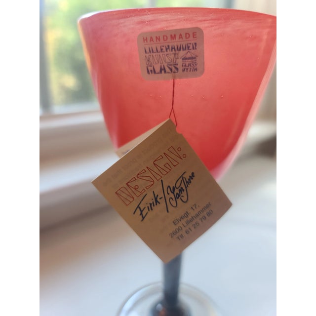 Beautiful handmade goblet with original tags. 30 years old or so.