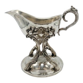 F. B. Rogers Silver‑Plated Butter, Sauce or Gravy Warmer on Ornate Stand - Regency Dining, Holiday Dining, Entertaining, Thanksgiving - See Pics! For Sale