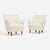 A nice pair of mid 1940’s club chairs by Gustav Axel Berg of Sweden. Reupholstered in an off white boucle. Good...