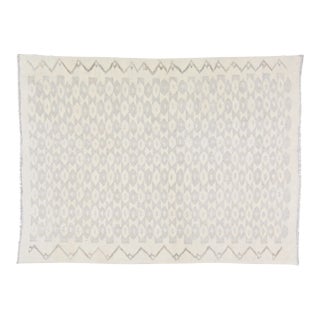 Vintage Afghan Hand Made Organic Undyed Wool Maimana Kilim,5'x6'8" For Sale