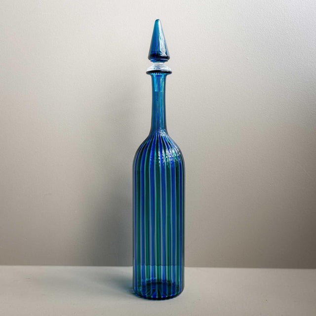 Blue-Green Venini Carafe, Italy 1979 For Sale - Image 14 of 18