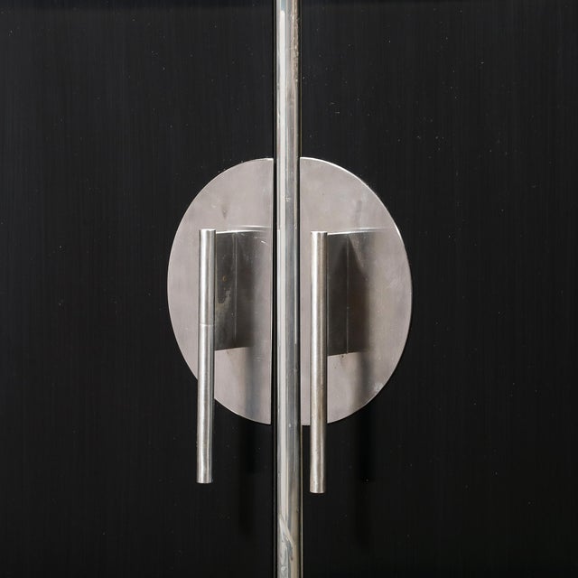 1930s Art Deco Machine Age Ebonized Walnut & Aluminum Sideboard by Walter Dorwin For Sale - Image 12 of 17