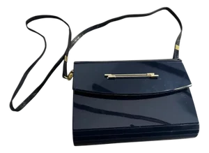 1970s Blue Bakelite and Leather Italian Shoulder Bag