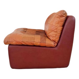 Swedish 1970s Leather Patchwork Lounge Chair by Overman, Similar to DeSede Ds11 For Sale