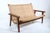 Michael van Beuren Michael Van Beuren Bauhaus Teak and Raffia Loveseat, Circa 1940 For Sale - Image 4 of 13