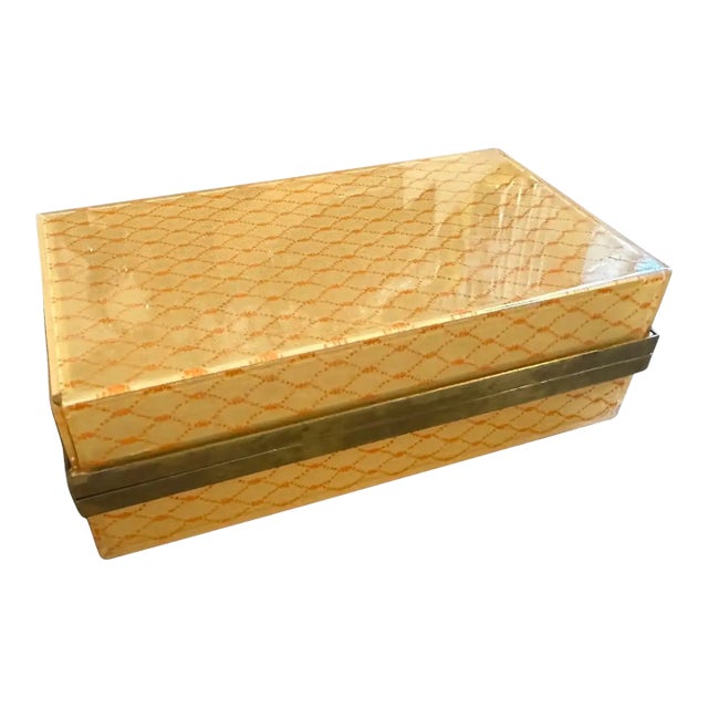 1970s Mid-Century Modern Plexiglass and Brass Italian Luxury Box by Cavinato For Sale