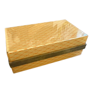 1970s Mid-Century Modern Plexiglass and Brass Italian Luxury Box by Cavinato