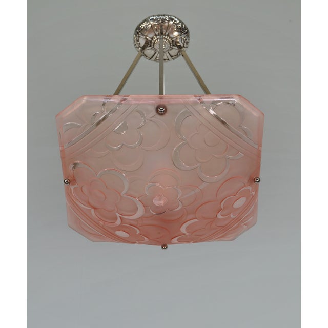 David Gueron Degue French Art Deco Pendant Light by Degue - 1930 France For Sale - Image 4 of 10