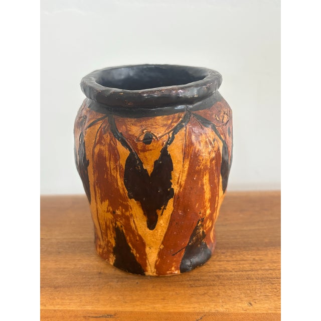 Ceramic 20th Century Handmade Brutalist Black and Brown Pottery, Signed For Sale - Image 7 of 7