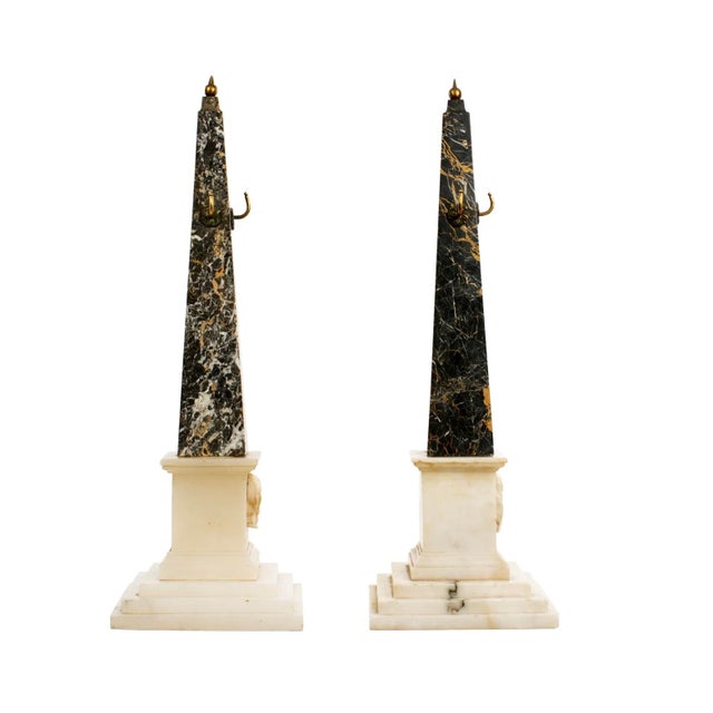 19th Century A Pair of Grand Tour Variegated Marble Obelisks For Sale - Image 5 of 7