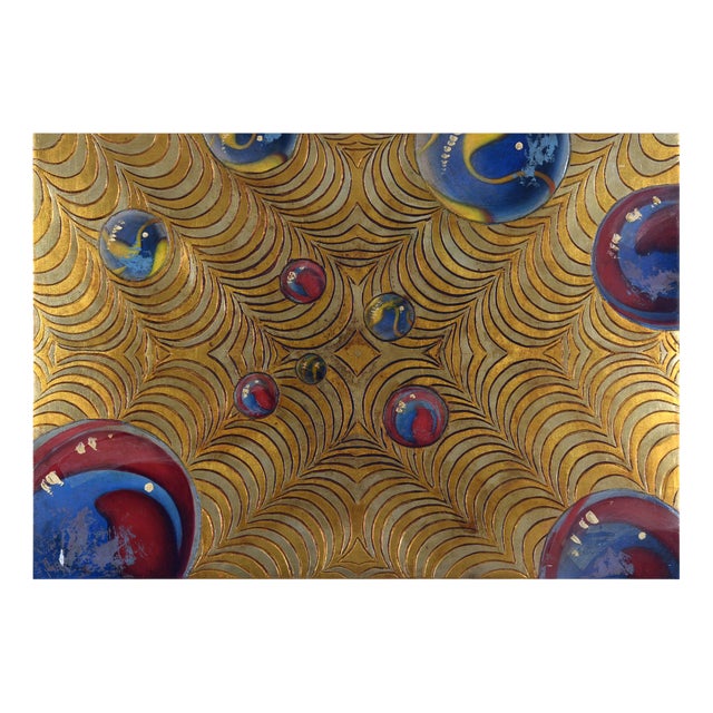 Giuseppe Caiafa, Sospensione Ottica, 2025, Carved Wood with Gold and Silver Leaf For Sale