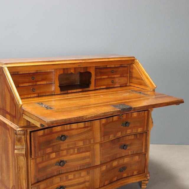 Walnut Bureau with Cherry Inlay For Sale - Image 3 of 13