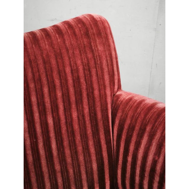 Gold 1950s Danish Modern Sculptural Velvet Lounge Armchair For Sale - Image 8 of 14