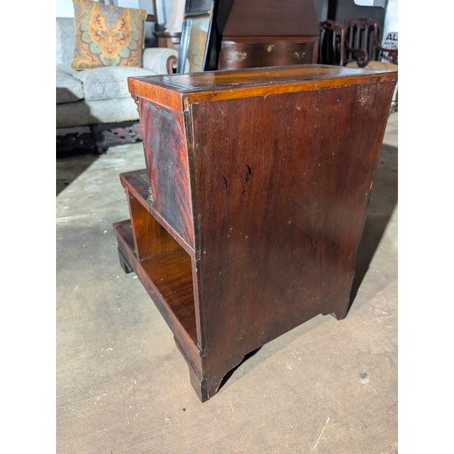 Traditional Early 19th Century Regency Mahogany Library Steps Cabinet – Tooled Leather Insets & Brass Grille Doors For Sale - Image 3 of 7