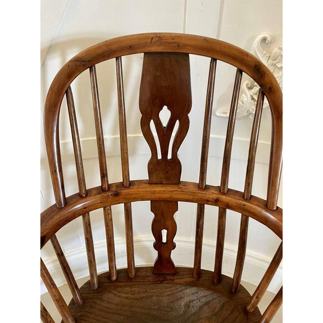 Brown George III Childs Yew Wood Windsor Chair, 1800s For Sale - Image 8 of 14