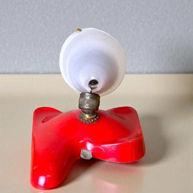 1960s Mid-Century Modern French Red Plastic Adjustable Wall Sconce, 1960s For Sale - Image 5 of 14