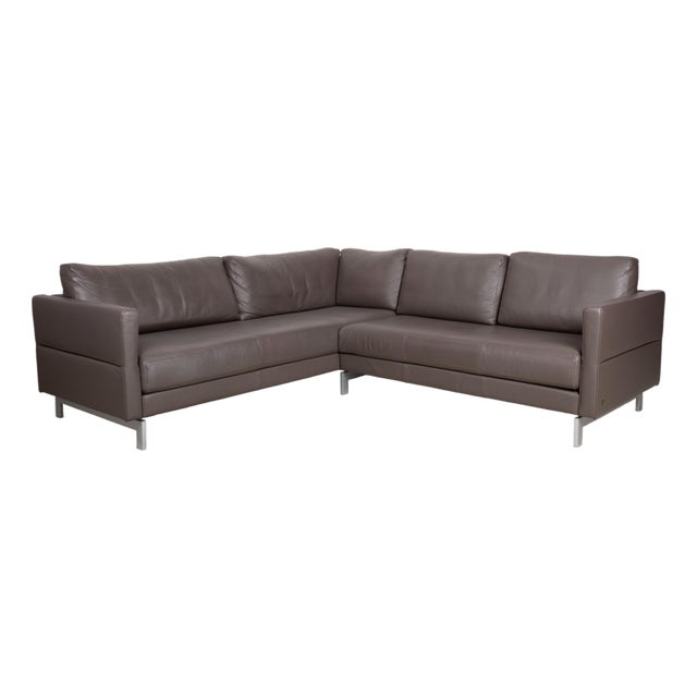 Leather and Metal Vida Corner Sofa from Rolf Benz For Sale